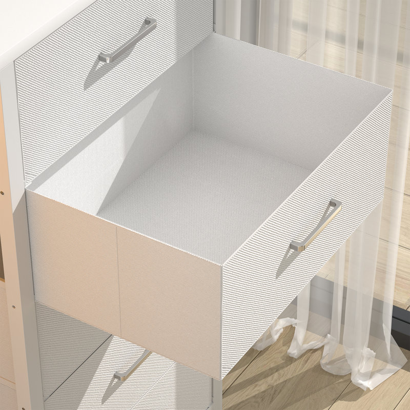 Commode 5 tiroirs avec miroir et station de charge Gourley, Blanc