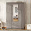 3-Door Mirror Wardrobe with shelves-1040092495
