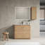 Meuble-lavabo autoportant avec lavabo en céramique et armoire d'appoint-800867406