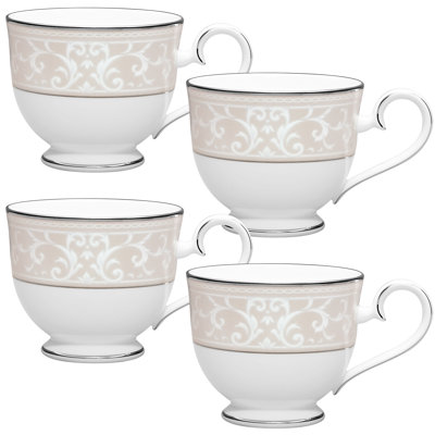 Noritake Montvale Platinum Set of 4 Cups, 7-3/4 oz.