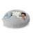 Oversized Compression Large Round 5 Foot Giant Foam Filled Faux Rabbit Fur Gray Bean Bag Sofa with Soft Removeable Cover-114195220