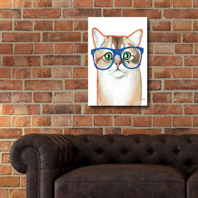 «Bespectacled Pet 2» par Melissa Averinos, art mural en verre acrylique