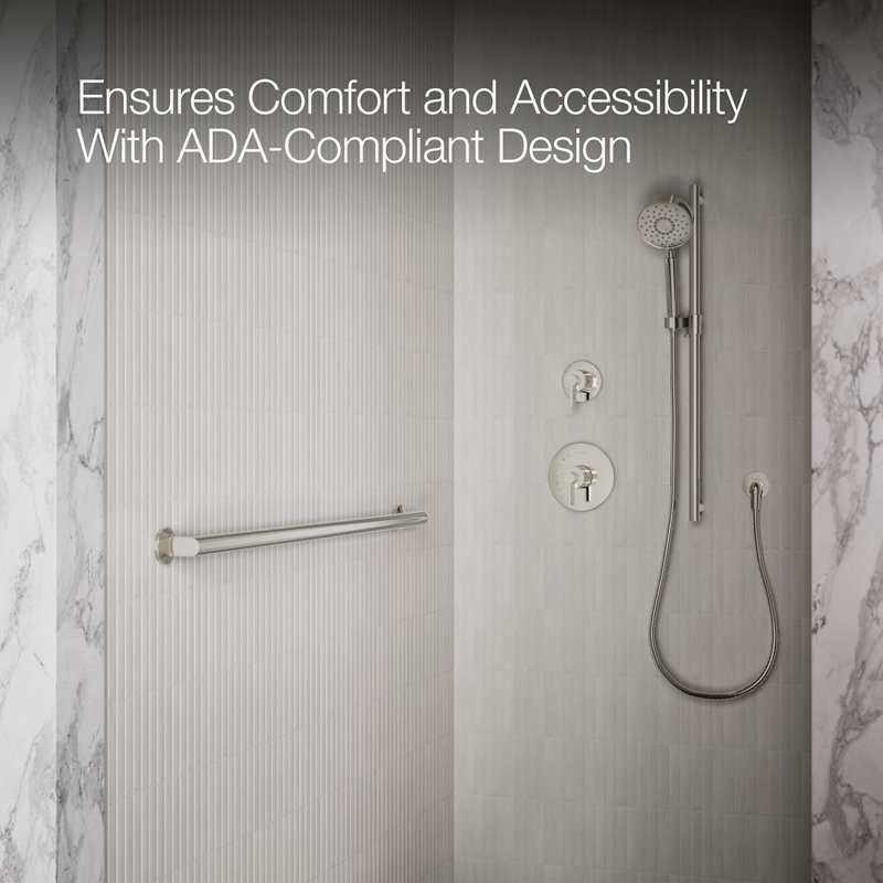 Components™ 18-In Grab Bar, 42" W, Polished Nickel