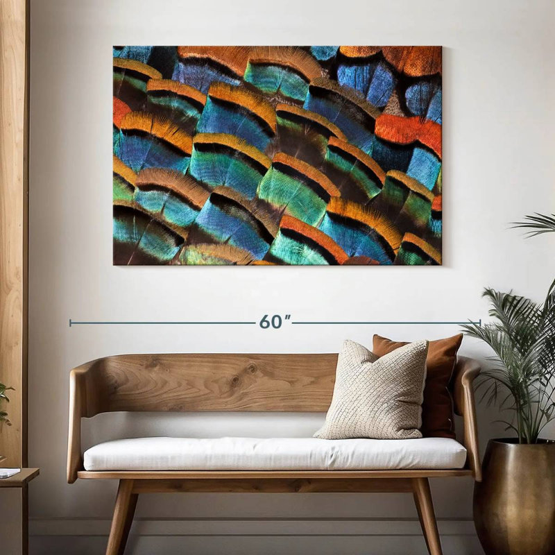 Kerner Turkey Ocellated Feathers, 32" H x 48" W