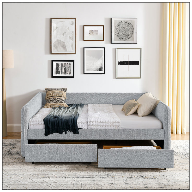 Lit pour chambre à coucher, Gris, Grand lit