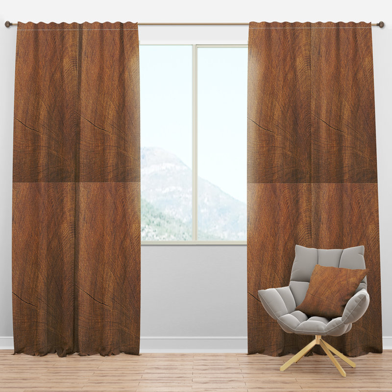 Concentric annual tree rings - Farmhouse Curtain - Velvet Room darkening - 1 panel, 52"W x 120"L