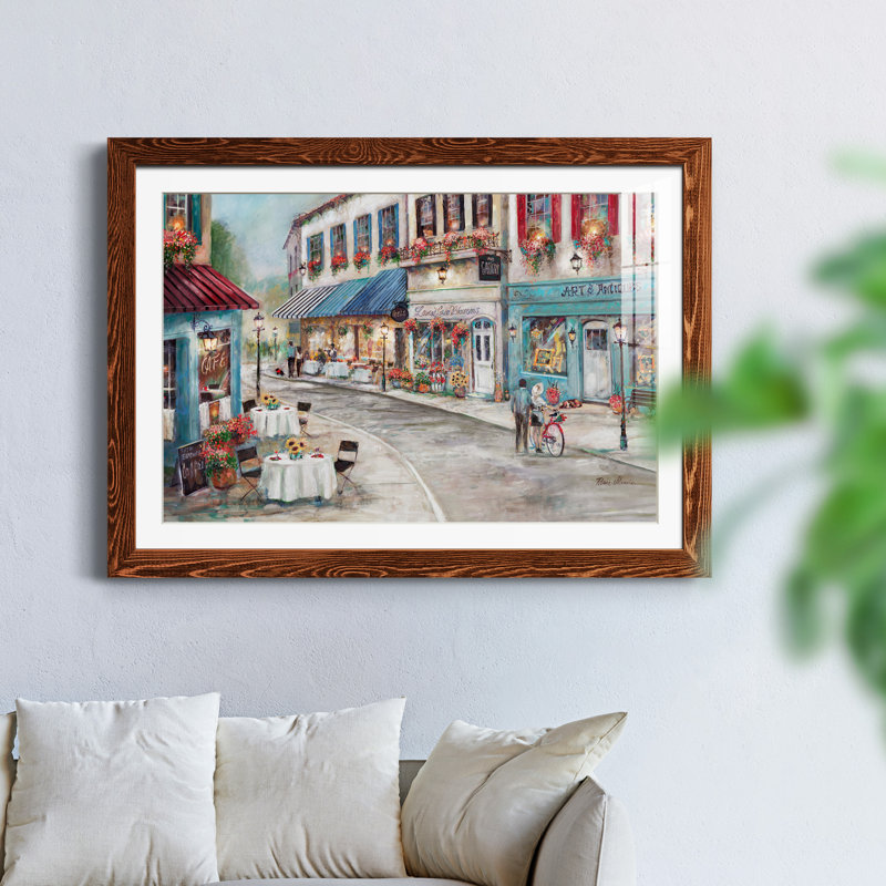 Café pittoresque - peinture encadrée, Érable, H 37,5 po x l 27,5 po x P 1,5 po