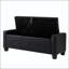 Repose-pieds avec rangement capitonné en similicuir 48 po - noir-129894687-129894690
