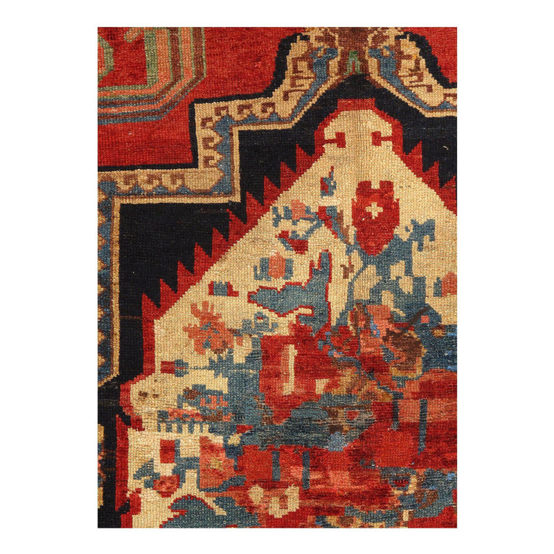 Canvello Silkroad Bakhtiari Blue And Gray Rug - 4' X 6'4''