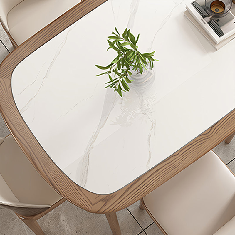 Ensemble de table de salle à manger et de chaises en bois massif Bright Rock, H 29,52 po x L 62,99 po x l 35,43 po