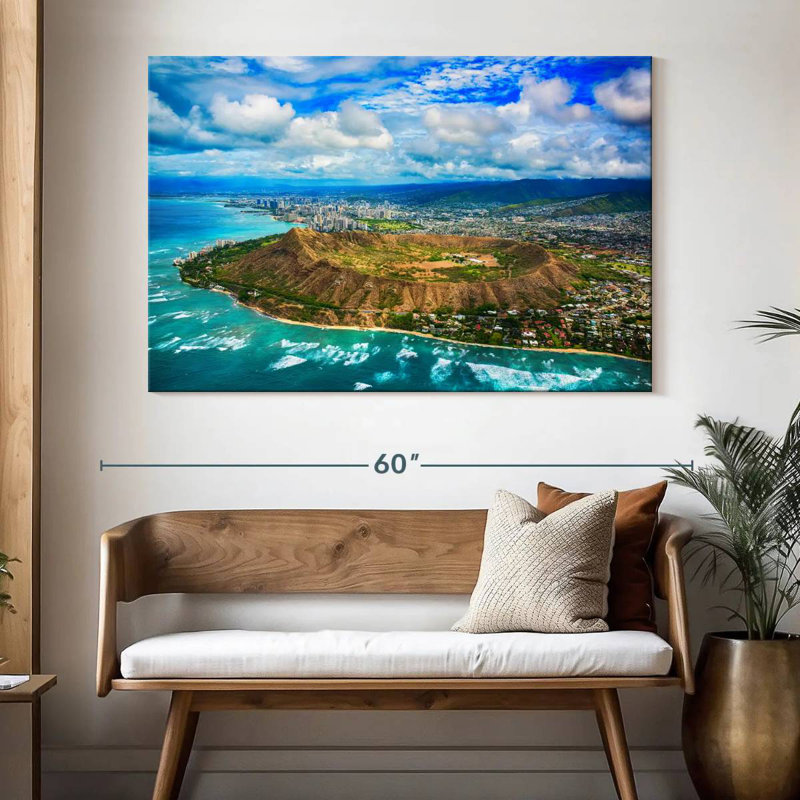 Gillard Diamond Head Hawaii, H 34 po x l 51 po
