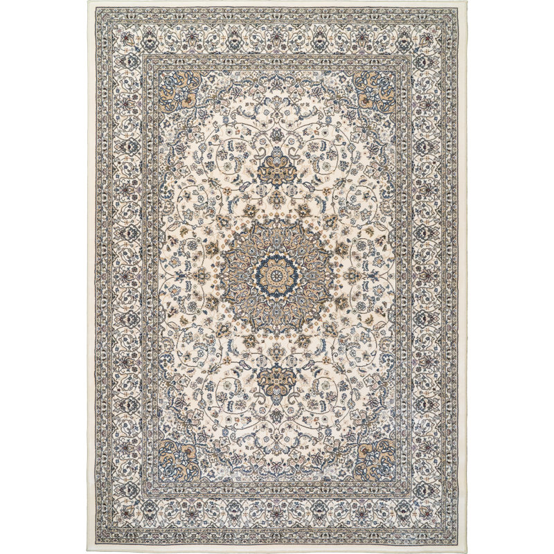 Tapis oriental ivoire / crème Attell, Rectangle 2 pi x 3 pi 11 po