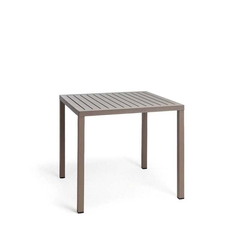 Cube Square Metal Outdoor Dining Table , 32'' in. W 32'' in. D, Dove Gray