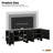 Black Wavy Door TV Cabinet, Media Console For 75" Tvs, 4 Cabinets, Adjustable Shelves | Gift Idea