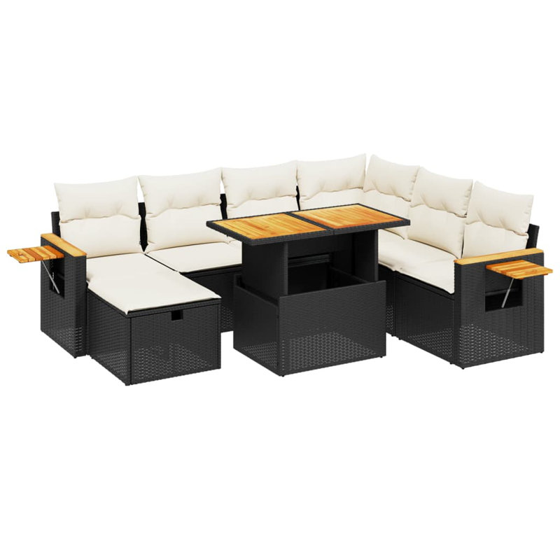 Vidaxl Garden Sofa Set Black
