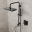 Système de douche mural à pression équilibrée, pomme de douche pluviale 13 po avec douchette coulissante-111856374