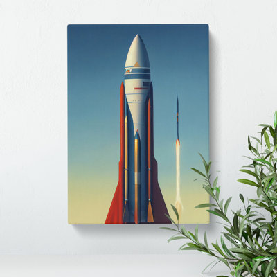 Awesome Spaceship Rocket - Wrapped Canvas