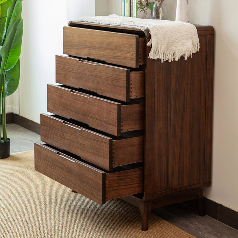 Simple Black Walnut Storage Entry Cabinet Solid Wood Accent Chest