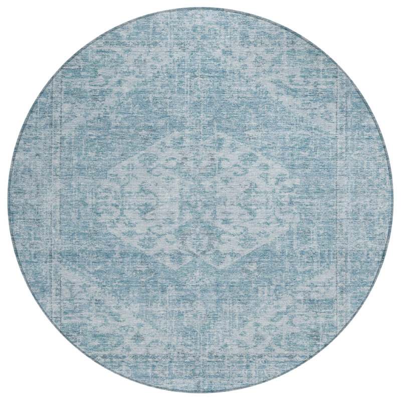 Tapis intérieur / extérieur bleu Stockholm , 8 pi x 8 pi