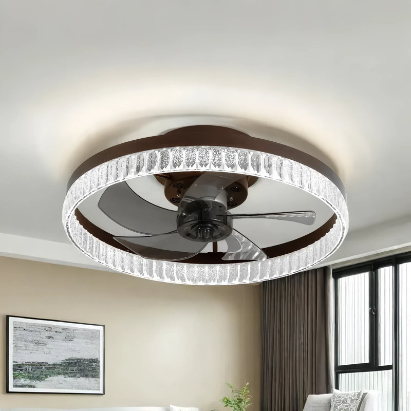Dormez profondément, vivez magnifiquement: ventilateur de plafond silencieux de 20 po avec DEL à intensité variable et cristaux