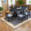 Ensemble de table de salle à manger moderne 7 pièces avec 1 table et 6 chaises, idéal pour les réunions de famille et les invités