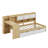 Twin Wooden L-Shape Daybed With Drawers, Desk And Bookshelf-110445556