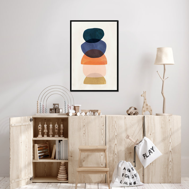 Mod Pods I by Victoria Borges - Painting, 95cm H x 65cm W x 2.3cm D, Black Framed Paper Print
