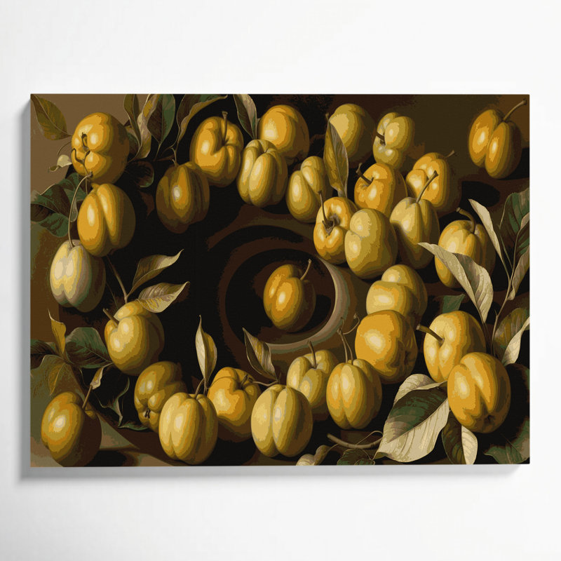 Art mural sur toile brun Fruit Medlar, H 20 po x l 24 po