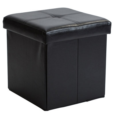 Besma Faux Leather Ottoman