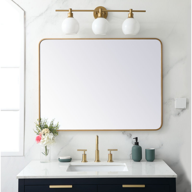 Miroir mural Sabine, Laiton, H 40 po x l 30 po
