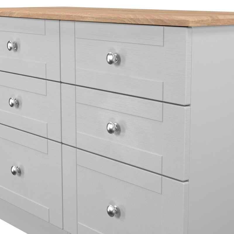 112 cm W Chest of 6 Drawers, Grey