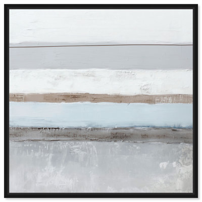 Cool Tones III Framed Canvas Print Minimalist Wall Art by Art Remedy, Black Frame, 12 x 12
