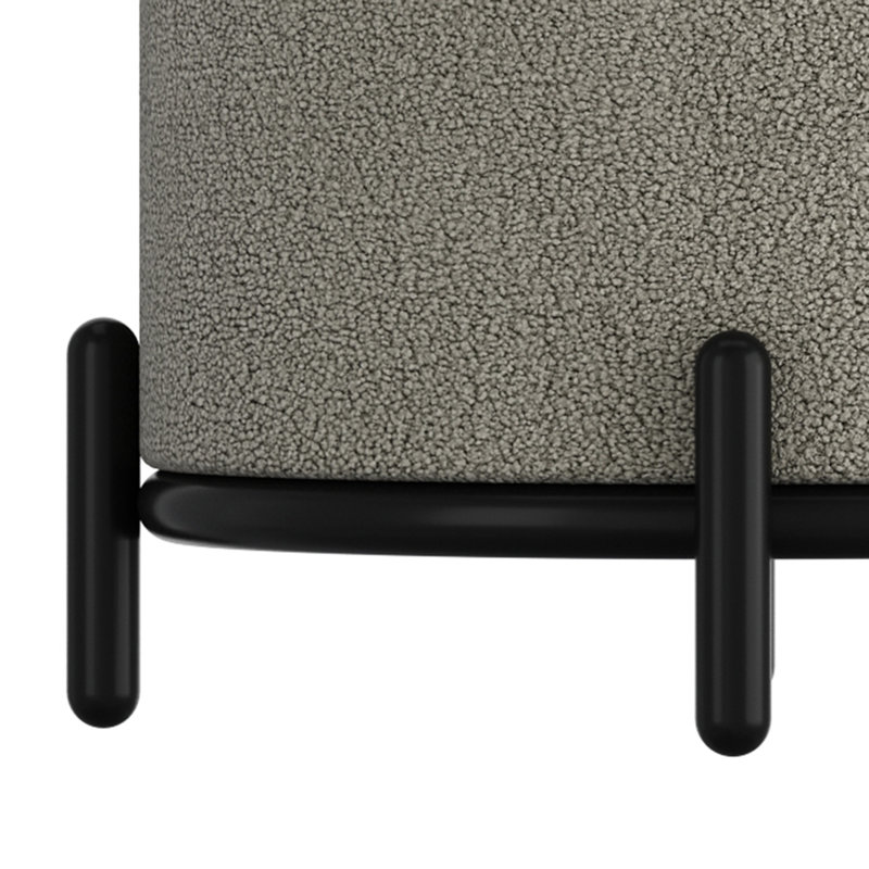 Repose-pieds rond avec rangement Modern, Gris chaleureux