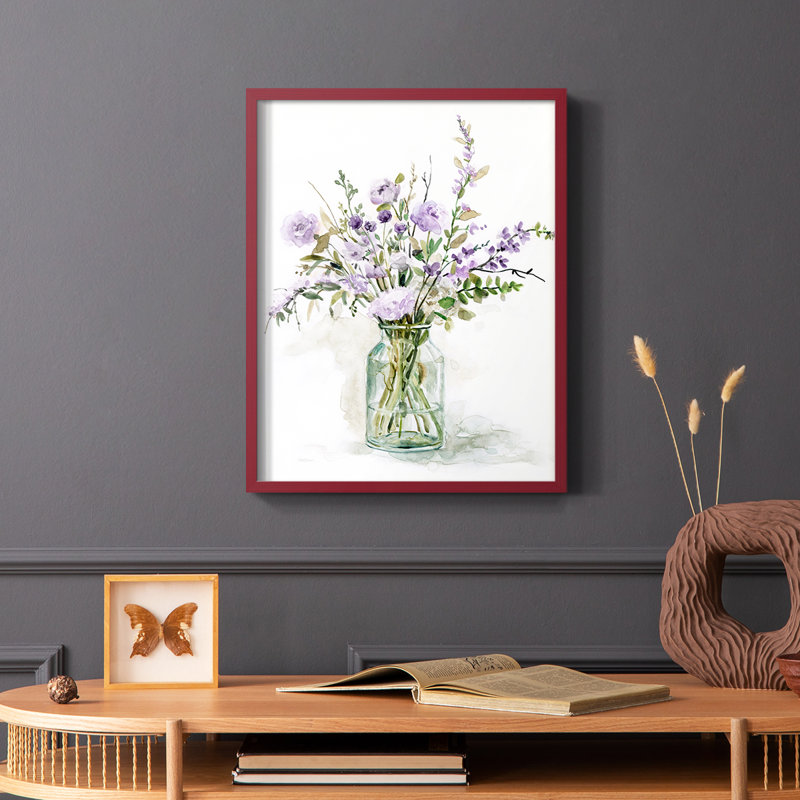 «Purple Passion I», reproduction encadrée - bois massif, Blanc, H 28 po x l 22 po