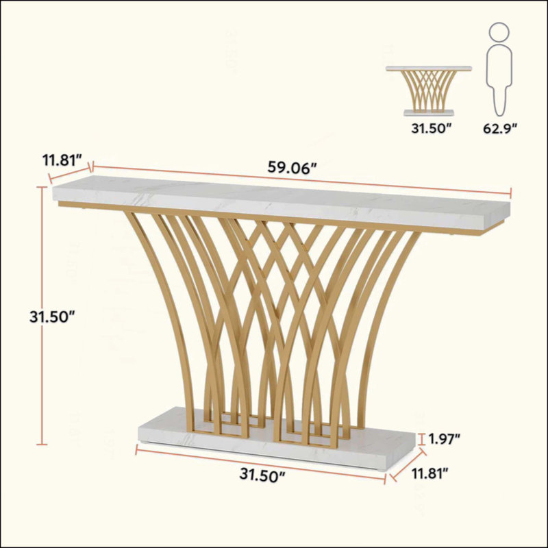 Table d'entrée de luxe, table de couloir, table console