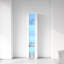 Armoire latérale blanche Alverez avec lampe à bande en aluminium de 3 mm et panneau de particules de 15 mm de largeur, l 40 x 29 x H 170 cm, blanc et élégant