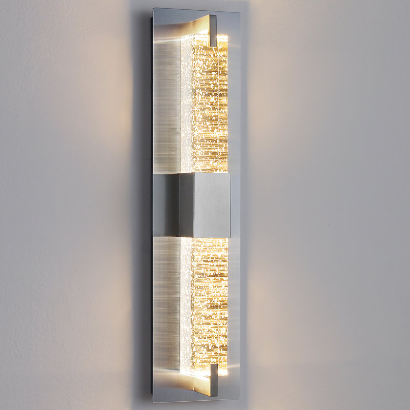 Éclairage de salle de bain à intensité variable en cristal Tomario, Nickel