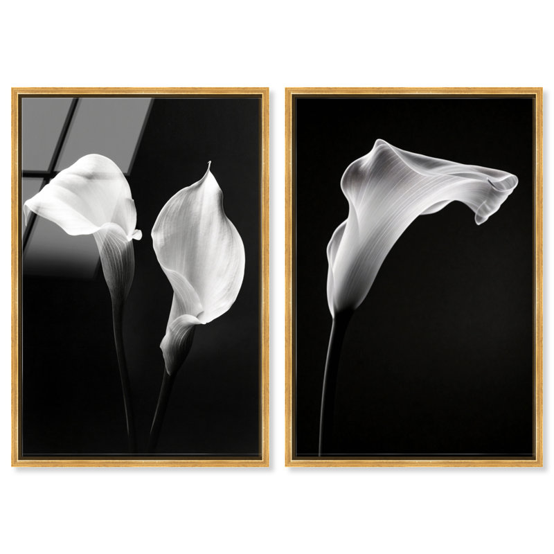 Calla Lily Set High-Gloss Frameless Acrylic Glass Wall Art Floral & Botanical Print by Oliver Gal, Ready to Hang, 10 x 15