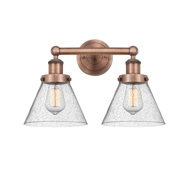 Éclairage pour meuble-lavabo à 2 lumières Artella, Bullé, Cuivre antique
