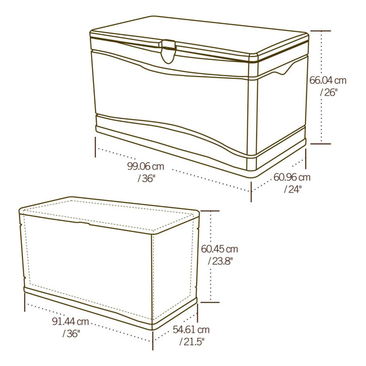 Lifetime 116 gal. High-Density Outdoor Storage Box, Desert Sand