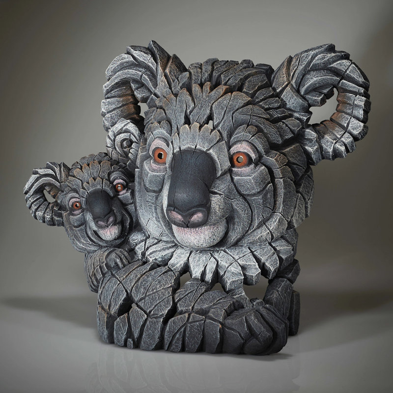 EDGE Sculpture Koala and Joey Bust Figure 13in H