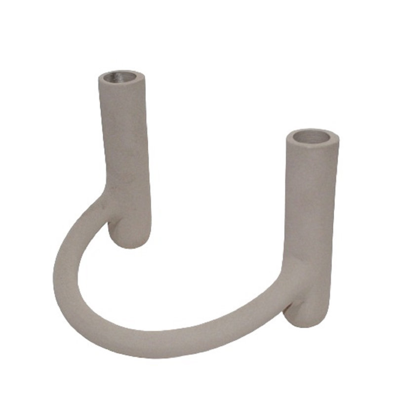 Aluminum Candlestick Holder, Off White