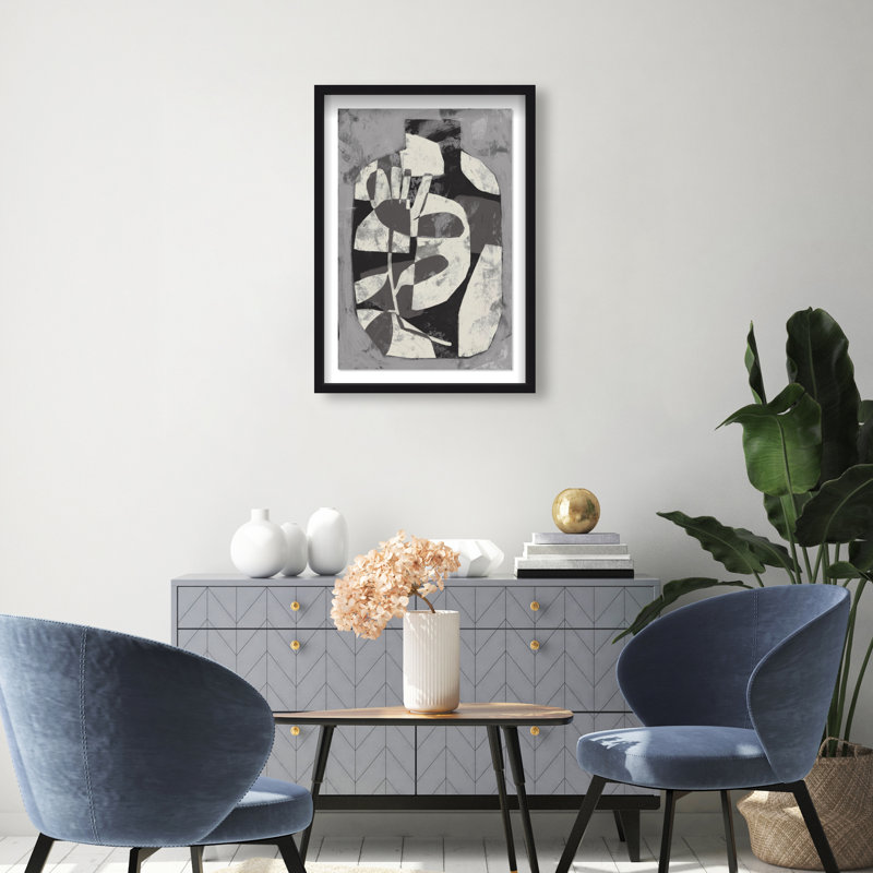 Minimalist Vase Framed Graphic Art, 31.5"H x 21.5"W, Black Shadowbox
