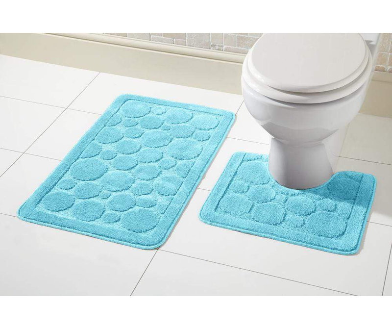 Non-Slip Bath Mat, Aqua Blue