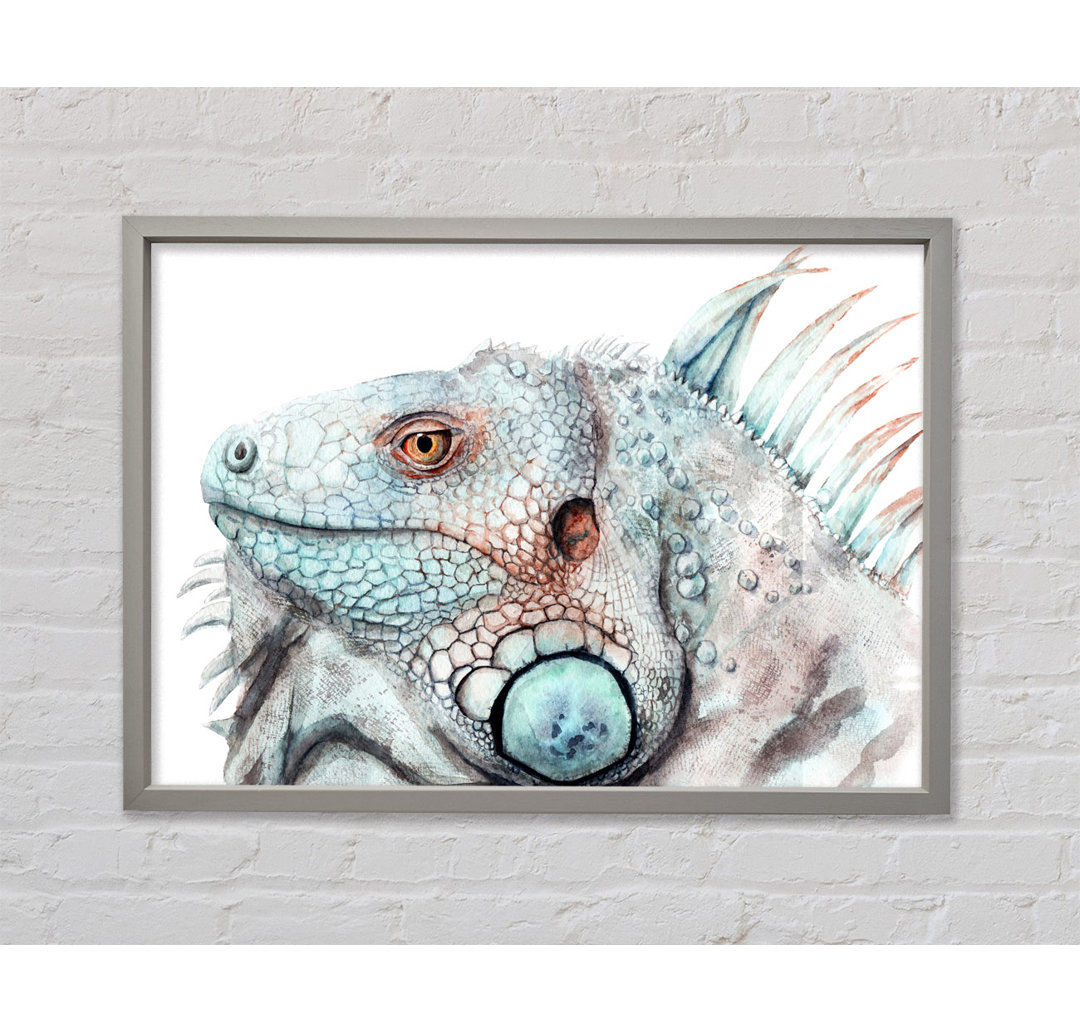 Iguana Stare - Einzelner Bilderrahmen Kunstdrucke auf Leinwand