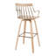 Tabouret de bar pivotant Farmhouse avec structure en bois blanchi et repose-pieds carré