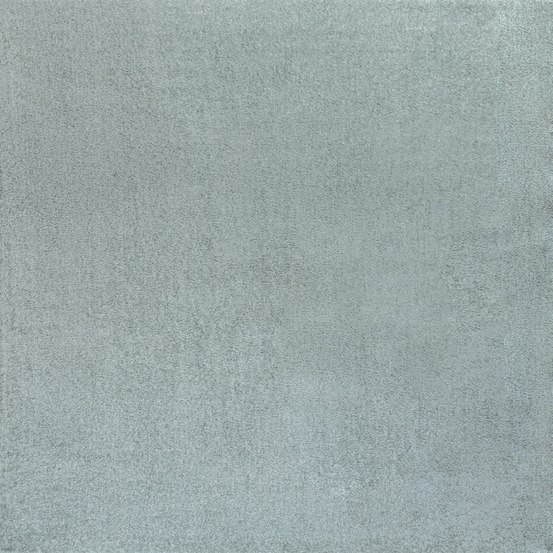 Arzel Solid Low-Pile Aqua Blue Rug, Square 6'2"