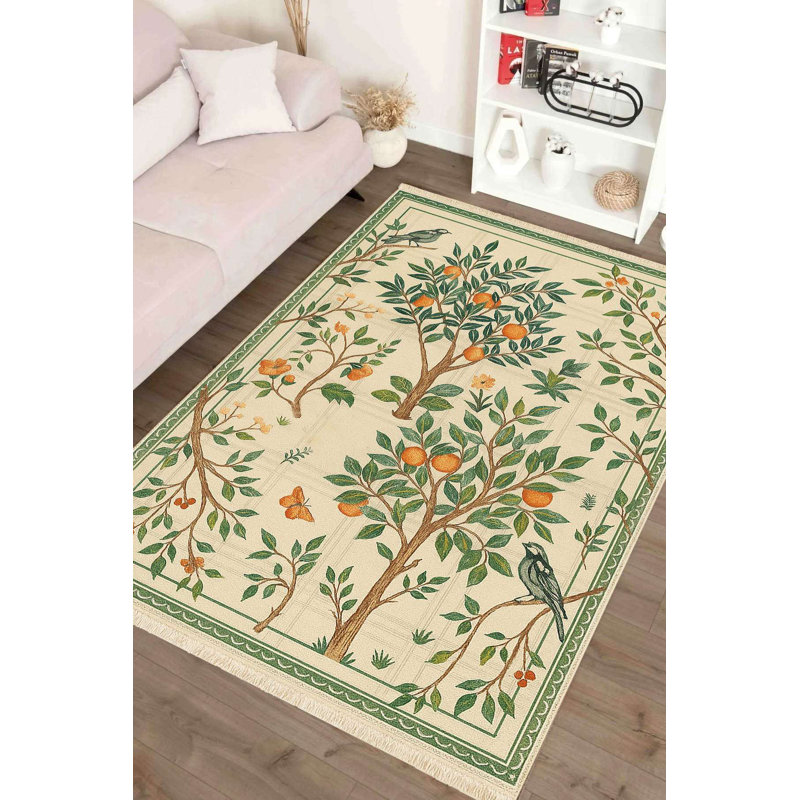 Tapis orange Arts & Crafts