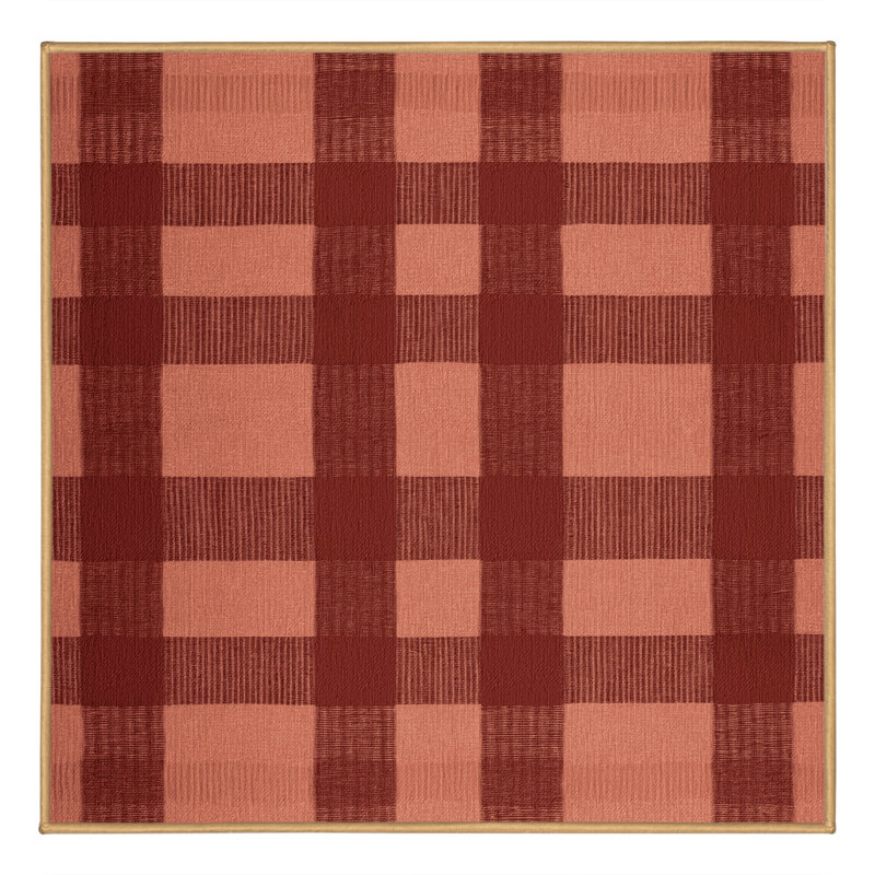 Machine Washable Botanical Brown Area Rug, Square 3'