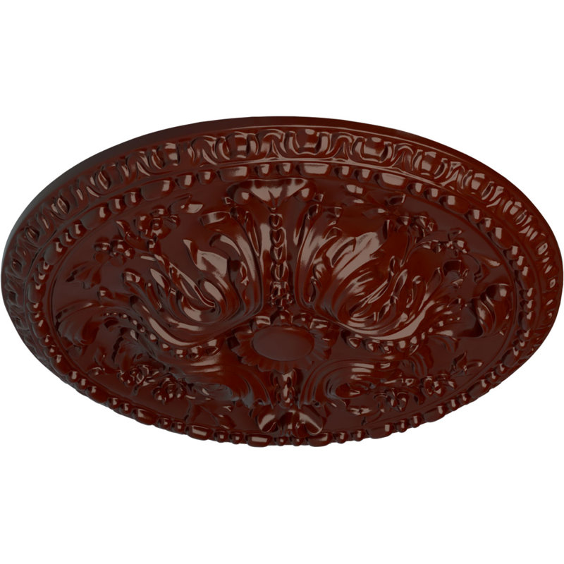 Endurathane Antioch Ceiling Medallion, 18"OD x 3 1/2"ID x 1 3/8"P (Fits Canopies up to 3 1/2"), Hand-Painted Antique Copper Finish